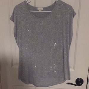 long grey sequin blouse